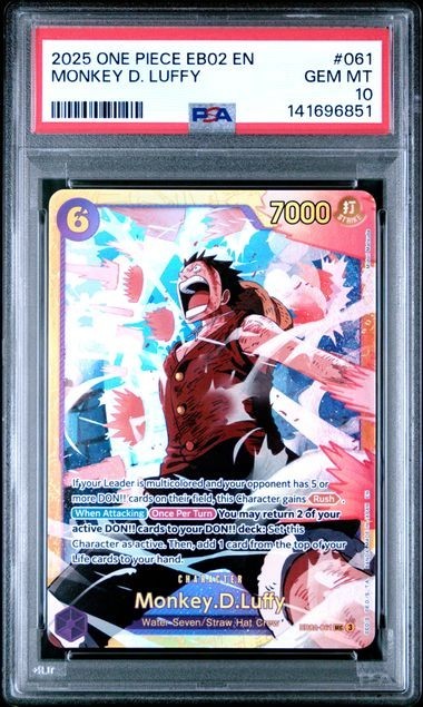 2025 ONE PIECE EXTRA BOOSTER ANIME 25TH COLLECTION #061 MONKEY D. LUFFY PSA 10