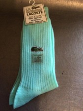 Lacoste Socks Vintage NOS Seafoam Green Croc Unisex Cotton NIP