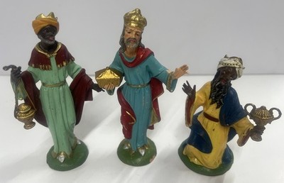 Vintage Fontanini Depose Italy - Three Kings Wise Men Nativity Figures 1980s