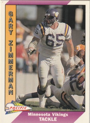 FREE SHIPPING-MINT-1991 Pacific Gary Zimmerman #300-PLUS VIKINGS BONUS CARDS