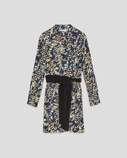 Zara Women Floral Dress With Contrasting Print Size M NWT