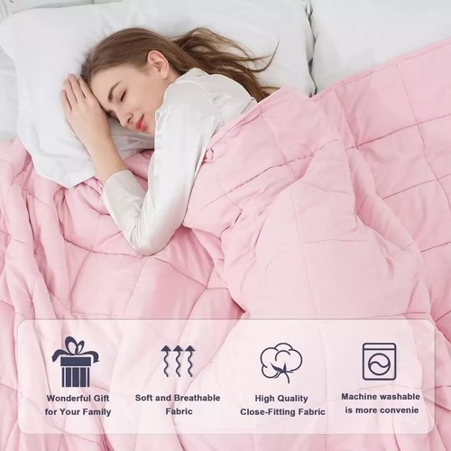 PLAGOODS Weighted Blanket (60"x80", 20lbs Queen Size) eco-friendly Silky Soft - Picture 22 of 45