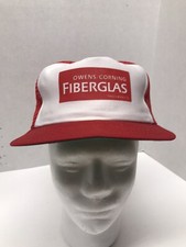 Vtg 1980s OWENS CORNING FIBERGLASS SNAPBACK HAT TRUCKER MESH CAP Made in USA