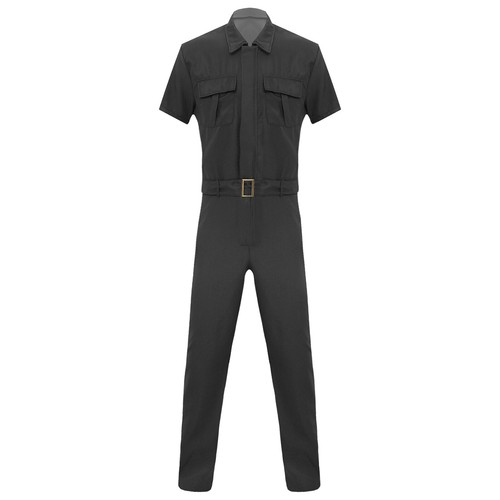 Mens Overalls Mechanic Dungarees Loose Jumpsuit Multiple Bodysuit Short Sleeve - Picture 8 of 57