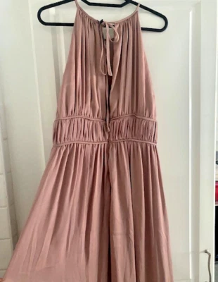 Combinaison bas large vieux rose effet robe haut empire taille mi haute MANGO M - Photo 1/4