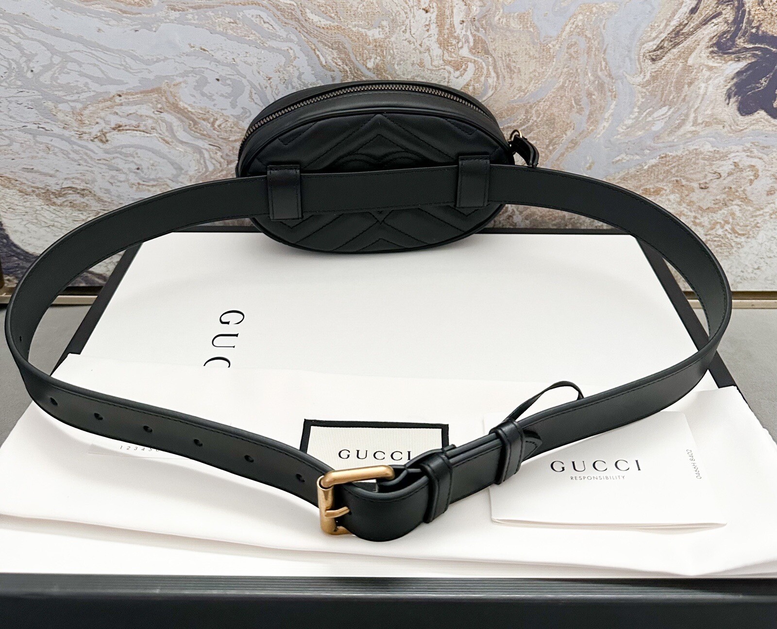 Gucci Calfskin Matelasse GG Marmont Belt Bag image 3