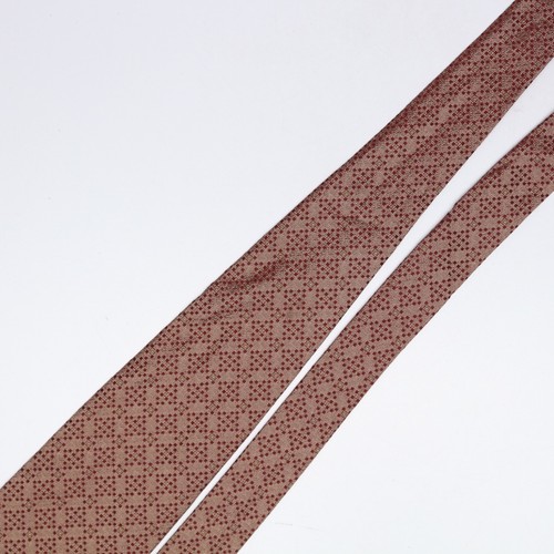 Calvin Klein Collection Silk Necktie Gold Burgundy Dotted Weave Woven Check Tie - Picture 3 of 7