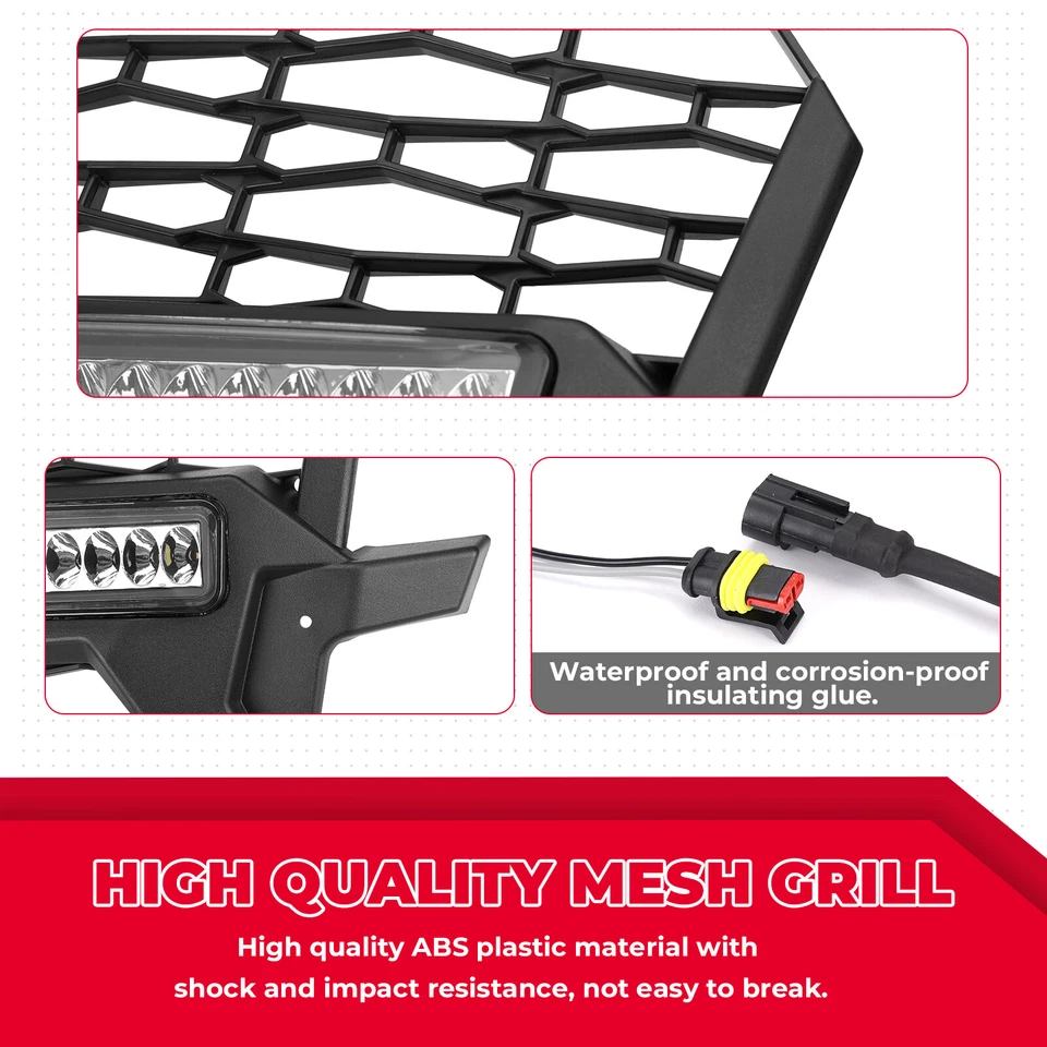 Grelha de malha parachoque UTV com barra de luz LED para Polaris RZR XP 4 1000 Turbo S 2019-23 - Imagem 4 de 4