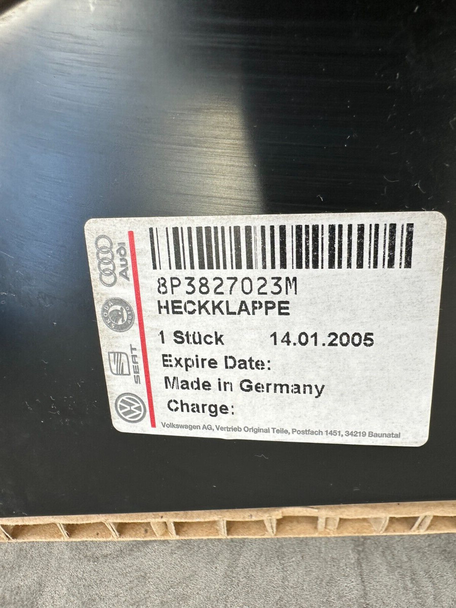 HECKKLAPPE AUDI A3 S3 8P 8P3827023M / 8P3 827 023 M ORIGINAL NEU 