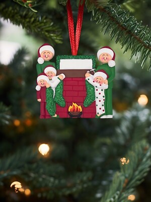 Hanging Stockings Fireplace Ornament (5 family,siblings,etc)*PERSONALIZED FREE*