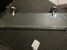 bathroom / shower glass shelf with rail