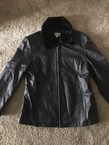 charles klein black leather jacket