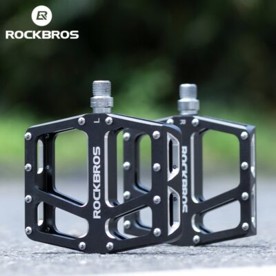 ROCKBROS Waterproof Aluminum Bicycle Wide Pedals MTB Road Bike Flat Pedals  9/16