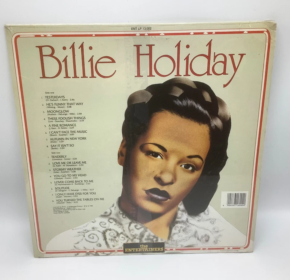 Billie Holiday-Self Titled LP -1986 Italy Compilation Record Album-SEALED - Image 2 of 2