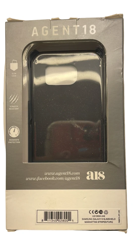 Funda protectora delgada Agent18 para Samsung Galaxy S6, Manhattan rayas/turquesa Foto 3 de 4