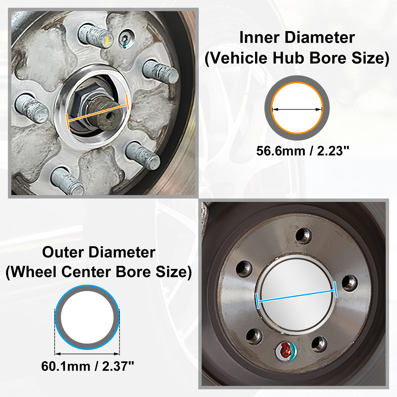4Pcs Anneaux Centrés Moyeu Alliage D'Aluminium 82Mm Od À 67.1Mm Id Pour