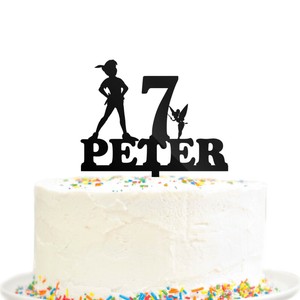 Peter Pan Birthday Party Cake Topper Never Grow Up Custom Name Age
