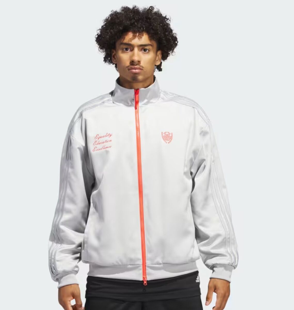 Adidas Basketball D.O.N. Satin Grey Bomber Jacket IJ0282 Adidas Basketball D.O.N. Satin Grey Bomber Jacket IJ0282