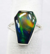 23.85 Ct Natural Australian Doublet Fire Opal Ring 925 Sterling Silver Handmade
