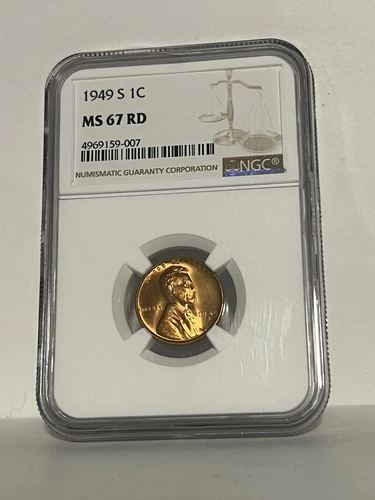 1949 s NGC MS67RD Lincoln wheat cent penny