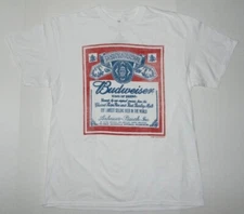 Junk Food Budweiser  Label Logo Tee Shirt New
