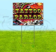 TATTOO PARLOR 18x24 Yard Sign WITH STAKE Corrugated Bandit USA BUSINESS BODY ART