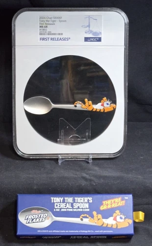 2024 CHAD 5000F - KELLOGG'S TONY THE TIGER .999 SILVER SPOON - NGC MS68 #1892