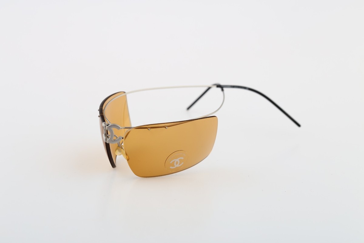 CHANEL サングラス美品❣️ Chanel 4032 103 85, Vintage 90s orange rimless folding wrap