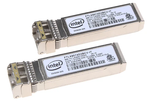 2x Intel Finisar 10 GbE SFP+ Transceiver // FTLX8574D3BCV-IT