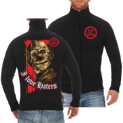 Sweatjacke Life is Pain I love Haters Social distance horror abstand hardcore hc
