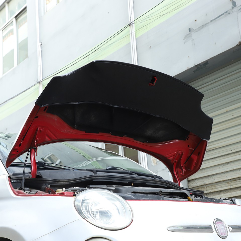 PU Leather Hood Bonnet Bra Shield Bug Deflector Protector Fits Fiat 500 ...