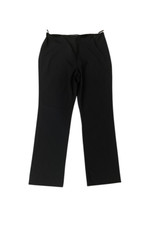 CHANEL  fluid straight leg side zip flat fron pants trousers Hip Logo 46 M
