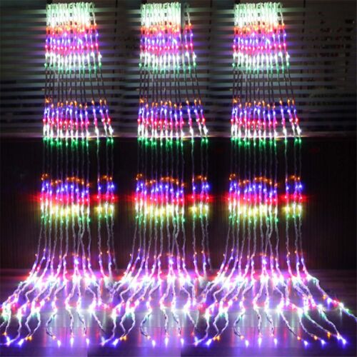 444LED Peacock Waterfall Net Mesh Curtain Light Fairy String Lights Xmas Party - Picture 16 of 30