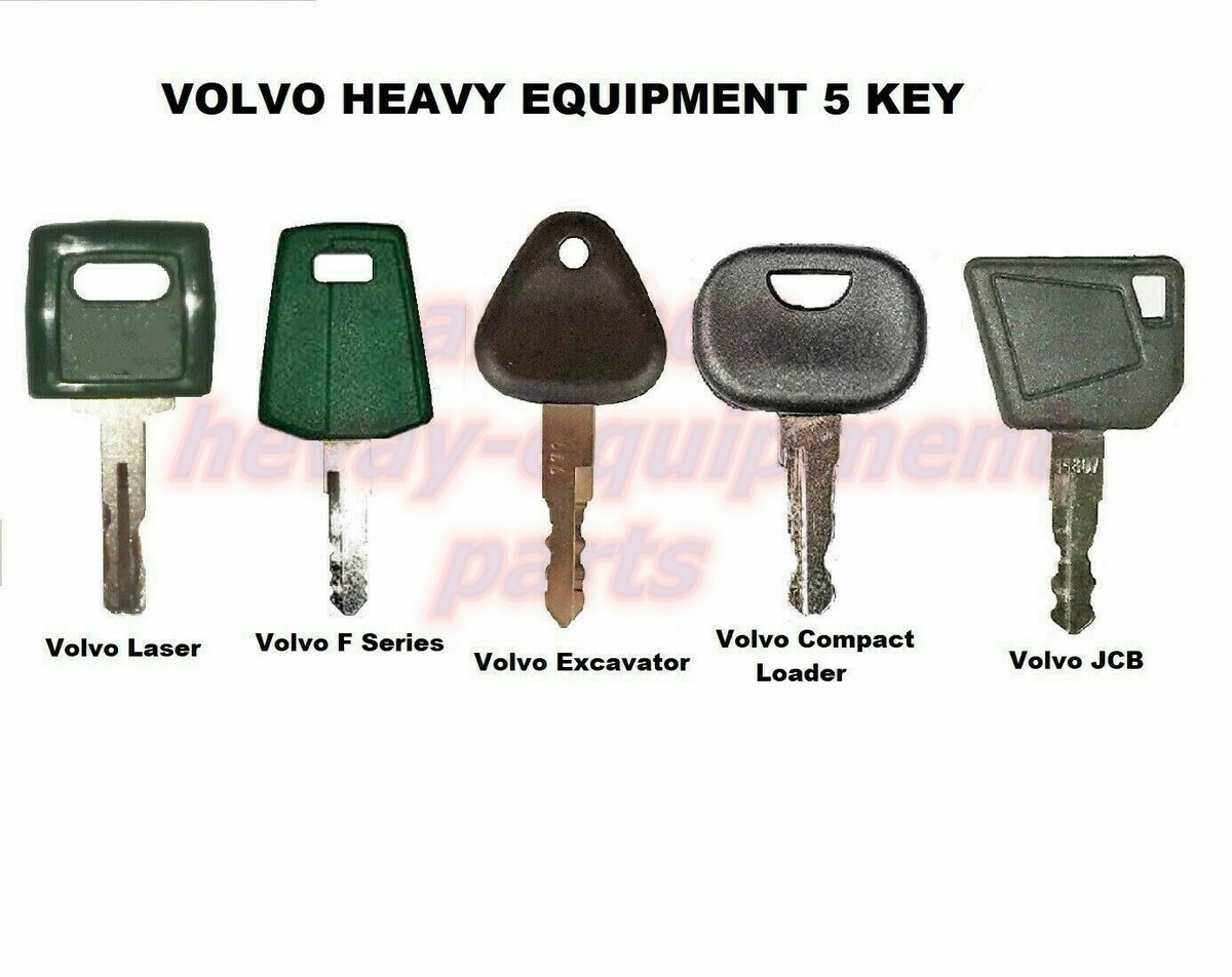 5 Ignition Keys For Volvo Heavy Equipment Laser Cut