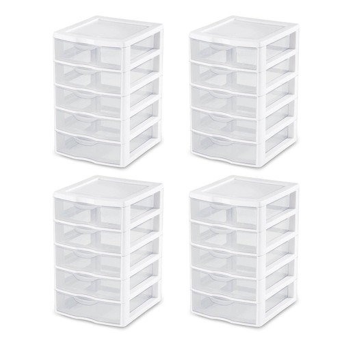 Sterilite 5 Drawer Desk Storage Bin, 4 Pack & 3 Drawer Desk Storage Bin, 4 Pack - Picture 3 of 10