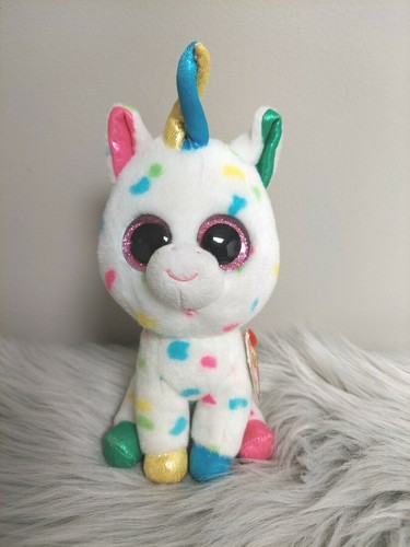 Ty Beanie Boos Harmonie Polka Dot Unicorn 7" Plush Stuffed Animal Toy NWT