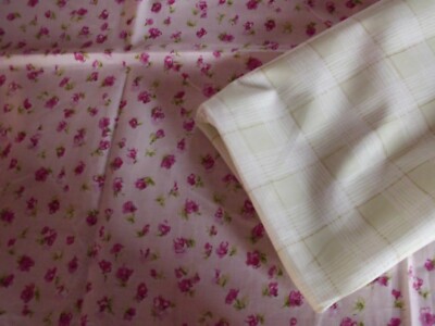 Coupon De Tissu Liberty Imprimé Petites Fleurs Vertes - 52 X 104 Cm - Coton Neuf