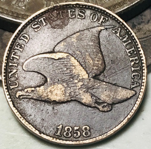 1858 Flying Eagle Cent Penny 1C Large Letters Ungraded US Coin CC25925