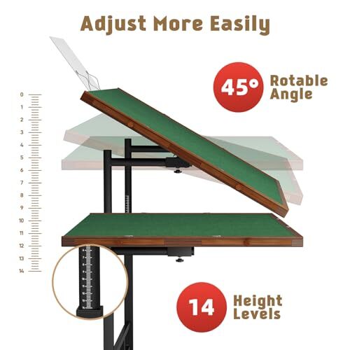 Puzzle Table with Drawers, 1500 Piece Jigsaw Puzzle Board with Wood