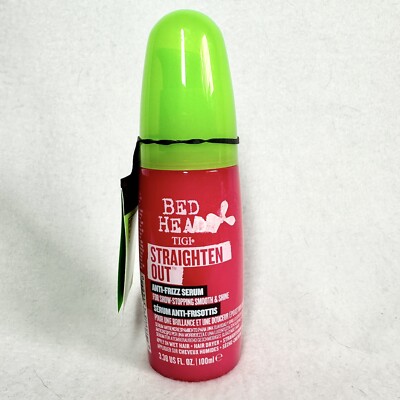 Tigi Bed Head Straighten Out Anti Frizz Serum Smooth Shiny Hair 3.38 Fl Oz New