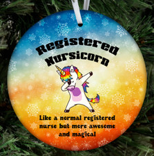 Registered Nurse Unicorn Christmas Ornament Gift Nursing Rn Coworker Supervisor