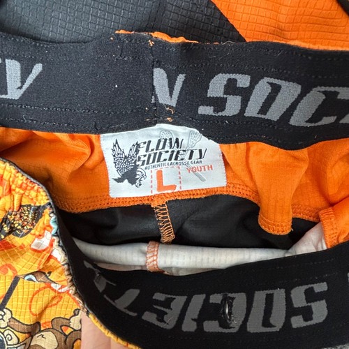 Flow Society Brand Large Lacrosse Shorts Monkeys Just Laxin Youth Large - Picture 4 of 9