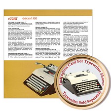 Montgomery Ward Escort 66 Typewriter Instruction Card User Directions Guide thumbnail
