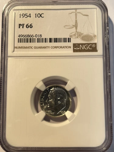 1954 NGC PF 66 Roosevelt dime
