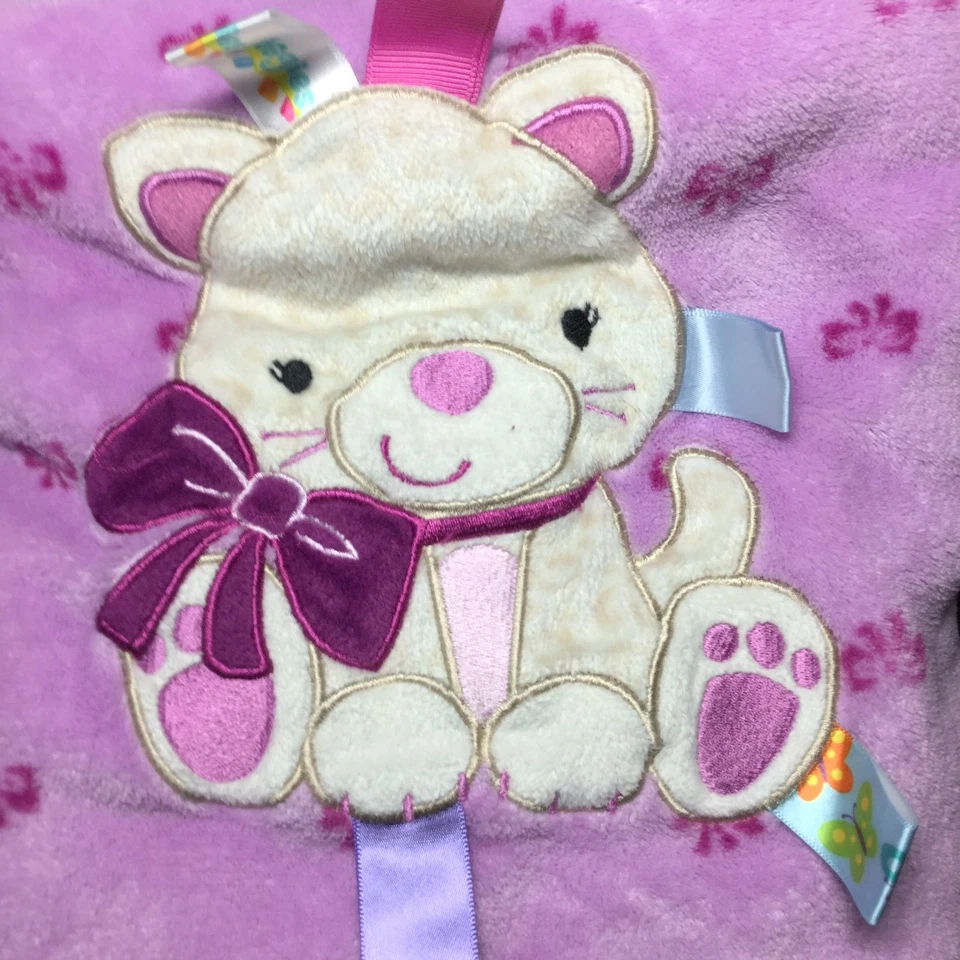 Taggies Púrpura Gato Gatito Guepardo Bebé Manta Lazo Terciopelo Vellón Selva Foto 2 de 4