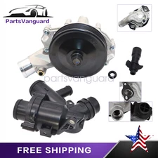 Water Pump w/ Bolts Gaskets Connector + Thermostat For Jaguar Land Rover V8 5.0L