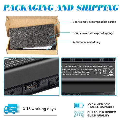 A42-G750 Battery for ASUS G750 ROG G750J G750JM G750JW G750JX G750JS A42G750 - Picture 6 of 14