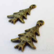 Christmas Tree Charms 26mm Antiqued Bronze Pendants C3005 - 10, 20 Or 50PCs
