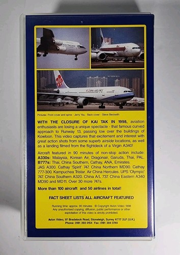Hong Kong 98 Last Look At Kai Tak VHS AIRPORT ACTION Avion Video - 90 Minutes - Picture 2 of 7