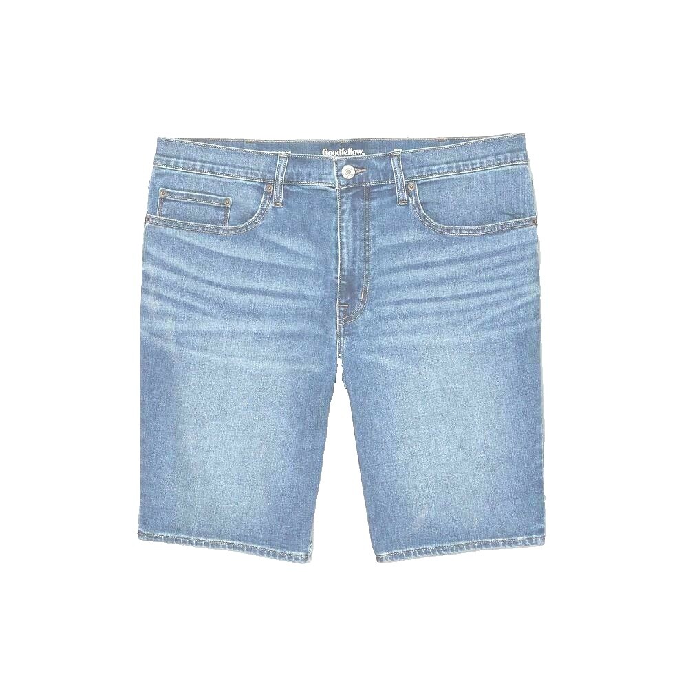 Short Goodfellow Homme Taille 36 Bleu Tilleul - Lin Et Coton - Léger été Décontracté